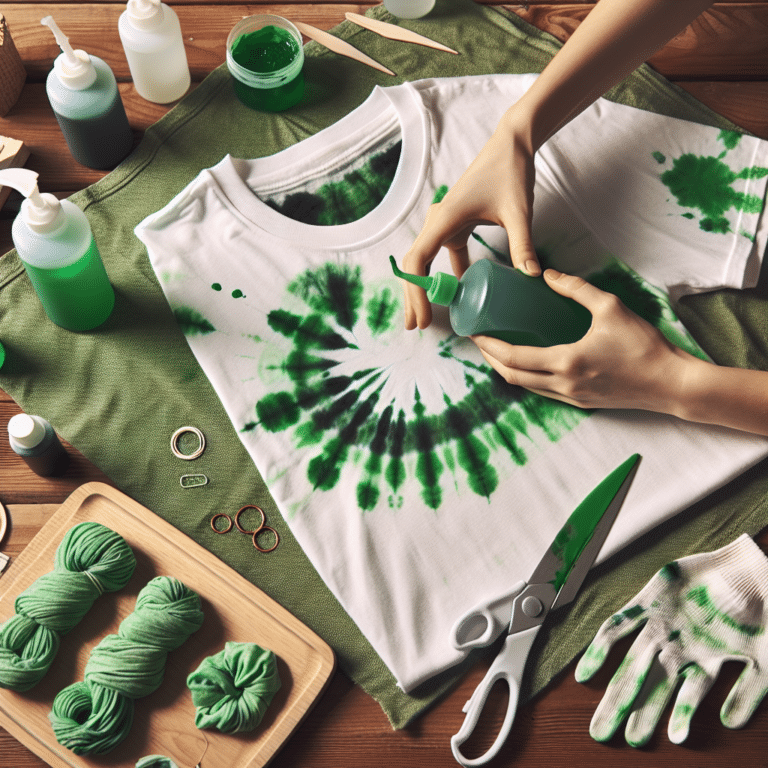 Step-by-Step Guide for Green DIY Tie-Dye T-Shirts